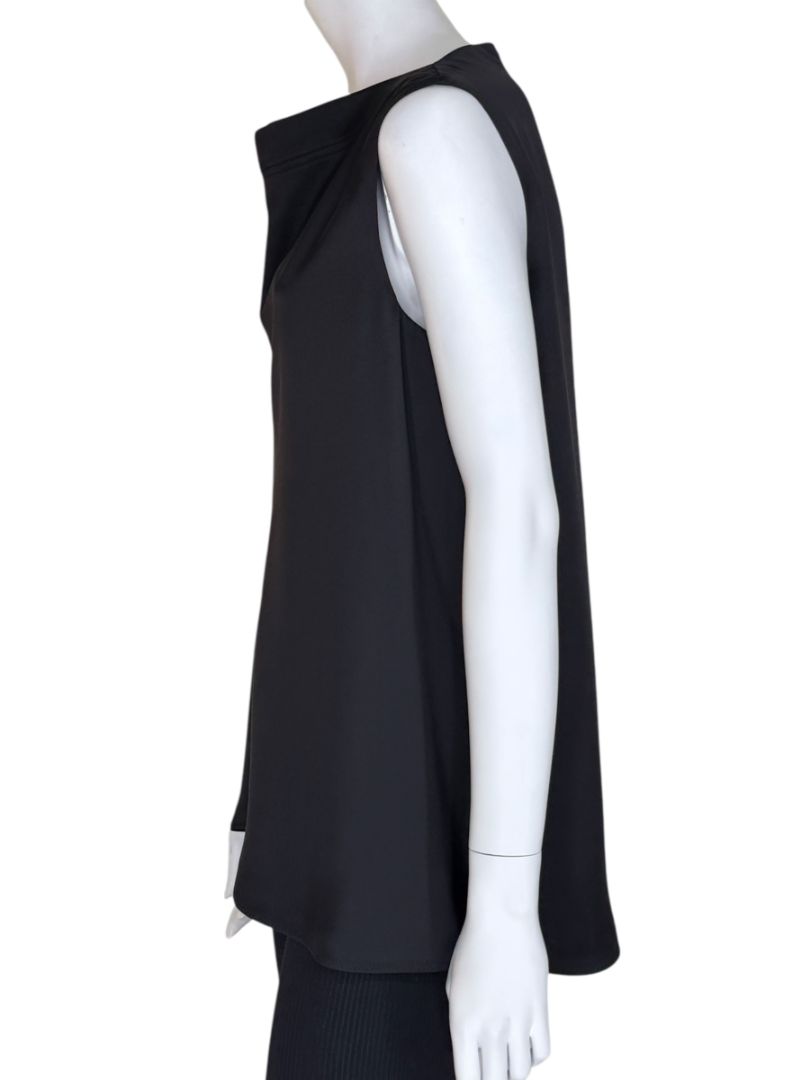 Celine Black 100% Silk Sleeveless Tunic Top - Size 42 FR