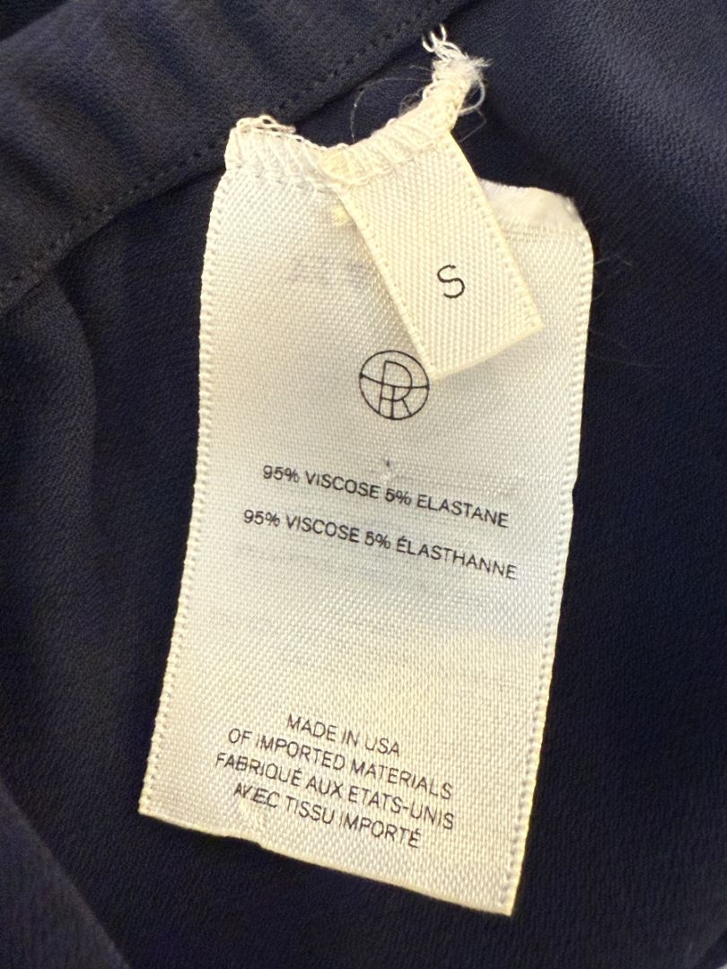 The Row Navy Viscose-Blend Wide Leg Pants - Size S