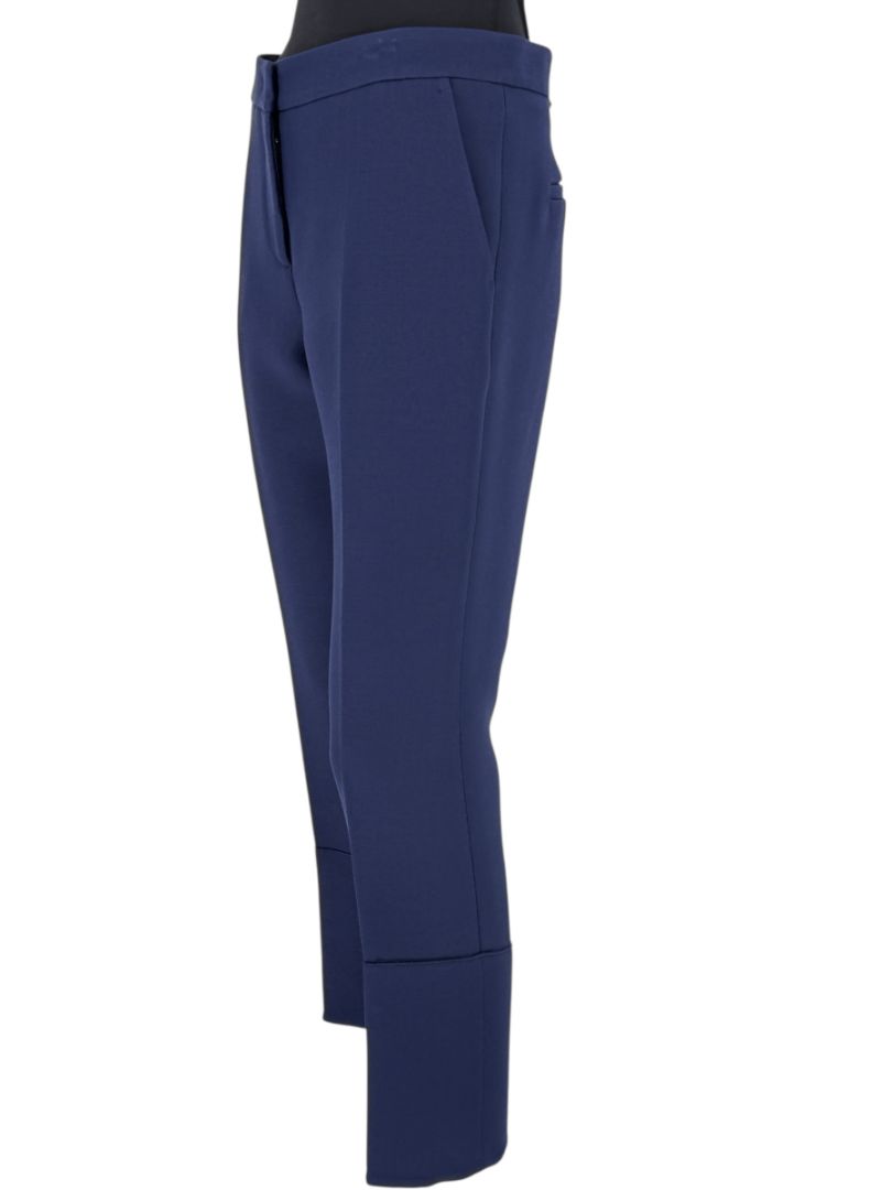 Derek Lam Navy Wool-Silk Cropped Pants – Size IT 44 / US 8