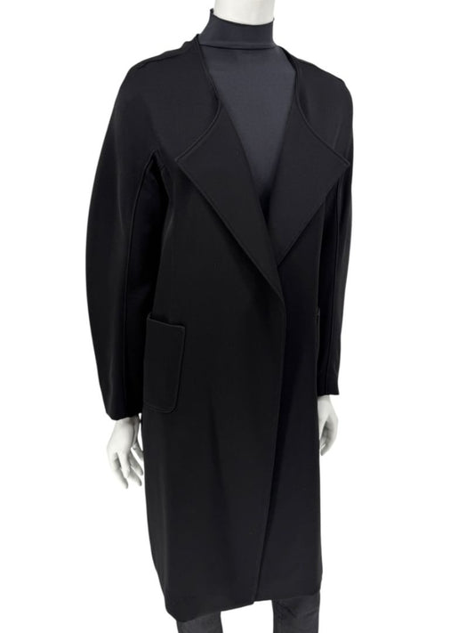 Pamella Roland Black Open-Front Longline Coat – Large