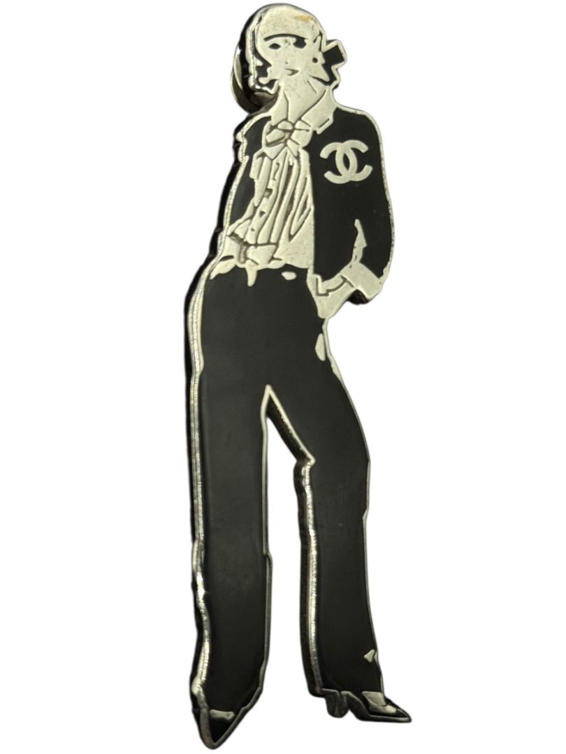 Chanel Black & Silver Silhouette Brooch – Spring 2003