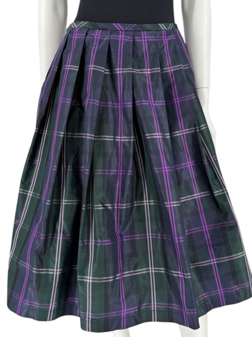 Escada Silk Plaid A-Line Skirt - Size 42