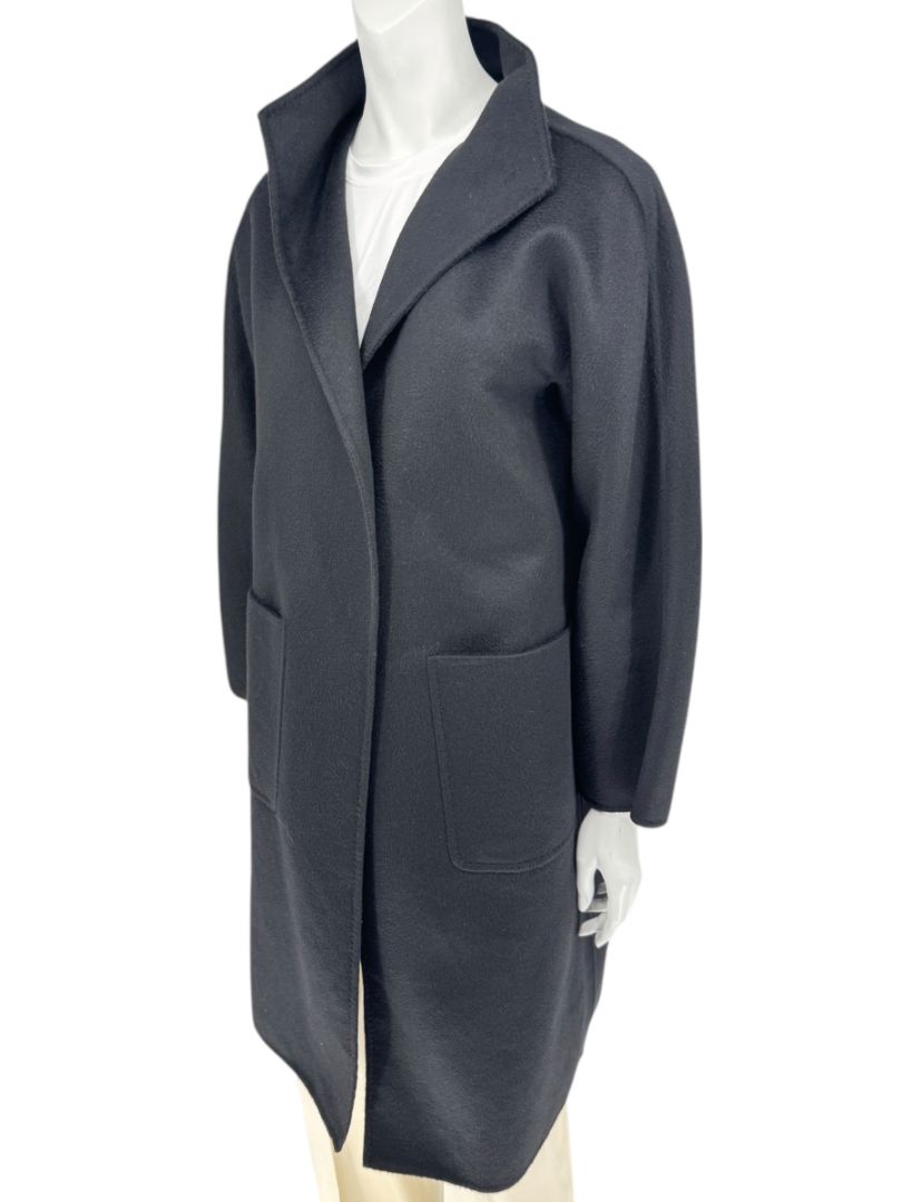 Max Mara Women’s Black 100% Wool “Cucito a Mano” Coat – Size 4