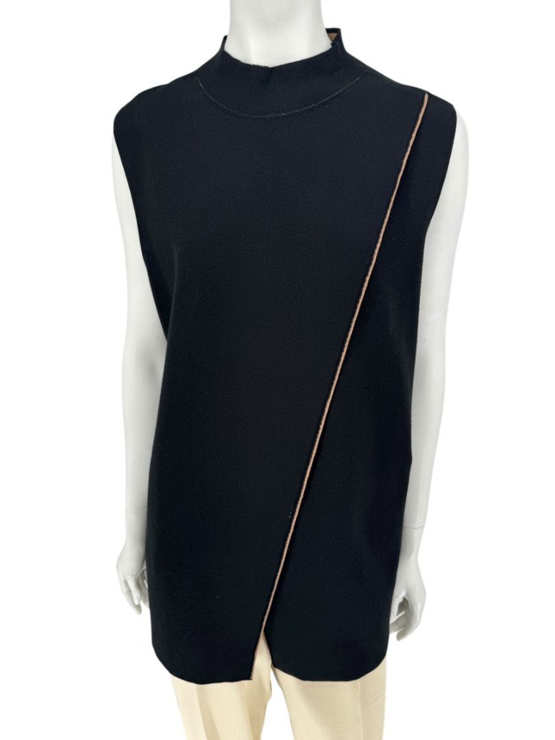 Lafayette 148 New York Women’s Black Sleeveless Knit Tunic - Medium