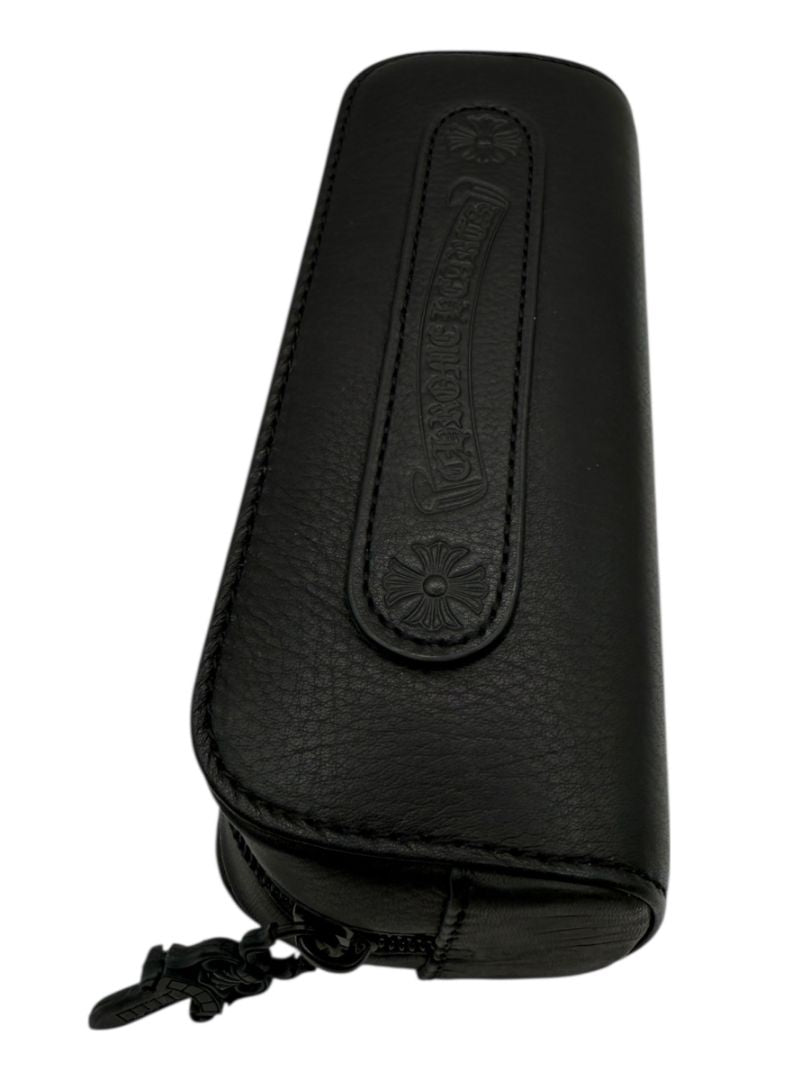 Chrome Hearts Black Leather Eyeglass Case – Brand New
