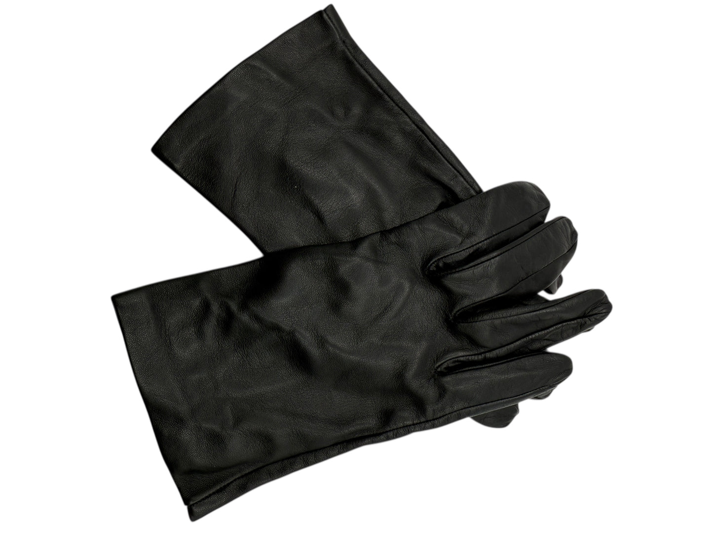 Bergdorf Goodman Women’s Black Leather Gloves – Size 7.5 – Made in France