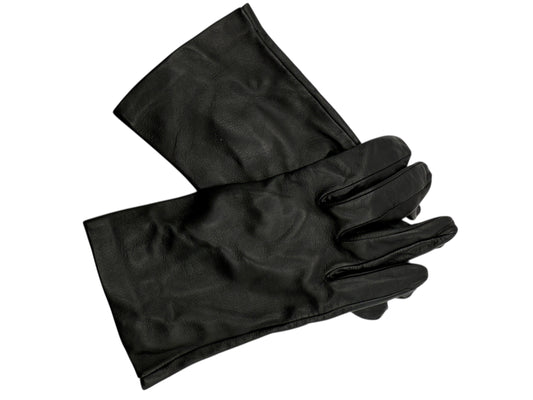Bergdorf Goodman Women’s Black Leather Gloves – Size 7.5 – Made in France