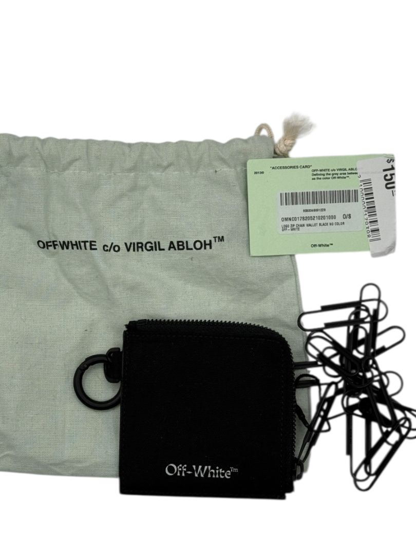 Off-White Virgil Abloh Black Paperclip Chain Zip Top Wallet – One Size – New With Tags