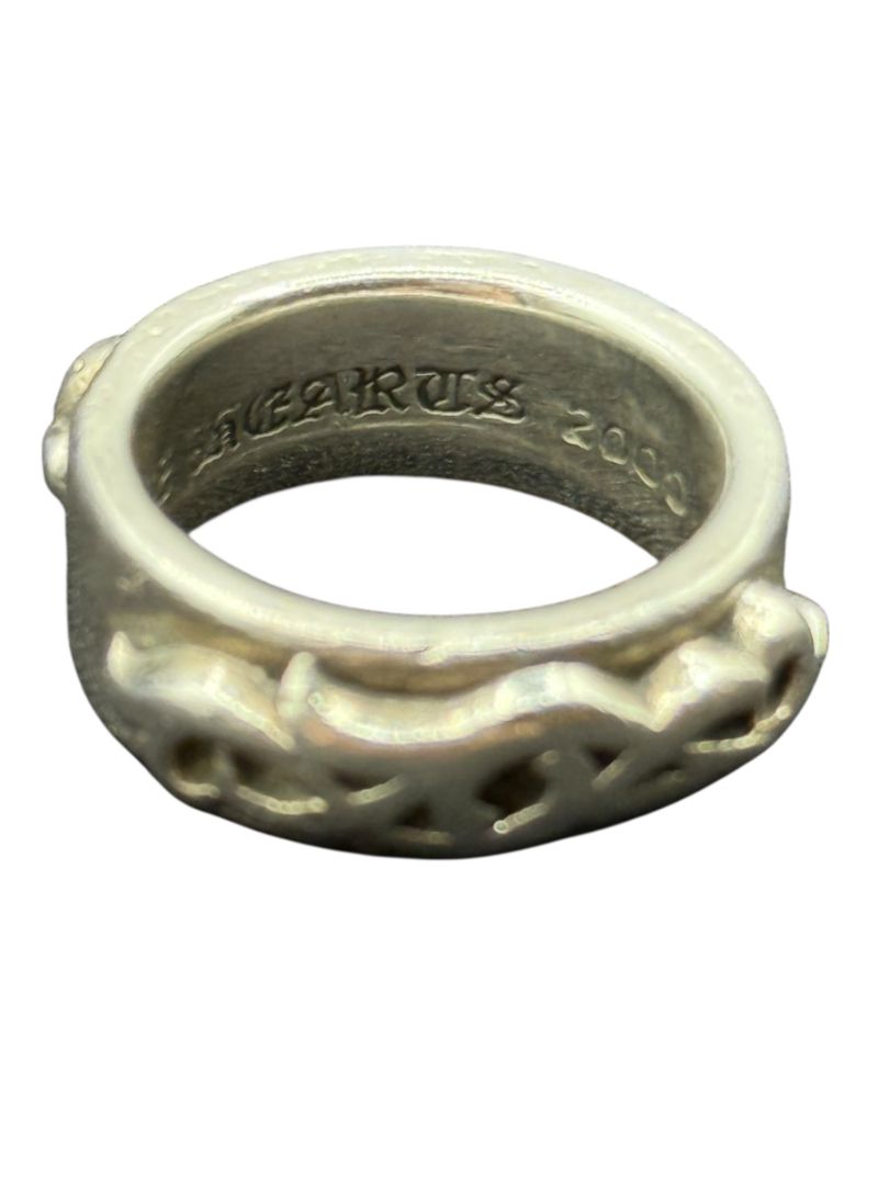 Chrome Hearts Sterling Silver Carved Band Ring – Size ~9 (U.S.) – Excellent Condition