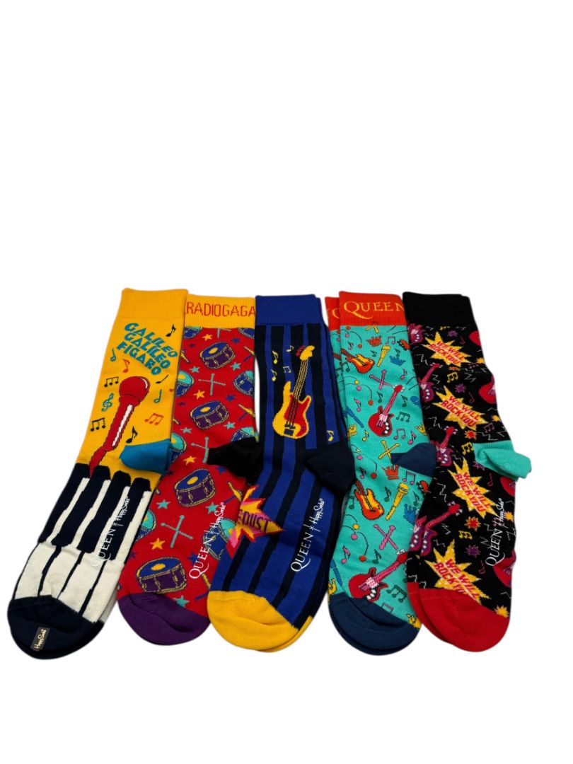 Queen x Happy Socks Collector’s Edition Gift Set – 5-Pair Set – Size 10–13 – With Box