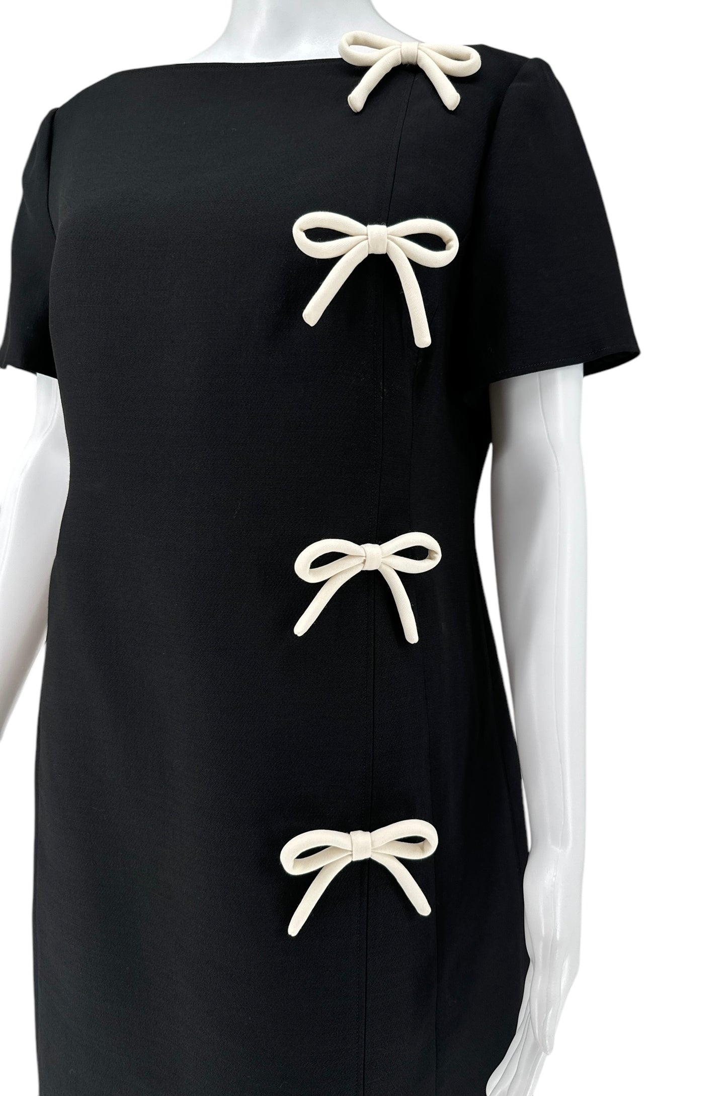 Valentino Pre-Fall 2013 Crepe Couture Mini Dress with Bow Details - Size 46