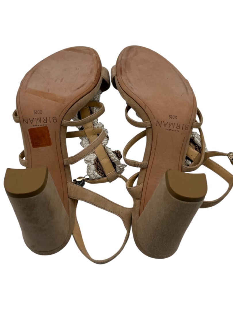 Alexandre Birman Nude Suede Crochet Flower Sandals – Size 39.5