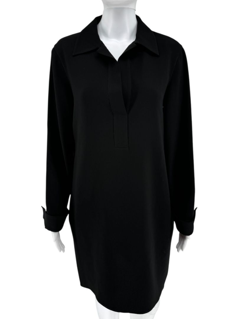 Lafayette 148 New York Black Long Sleeve Shirt Dress – Size M