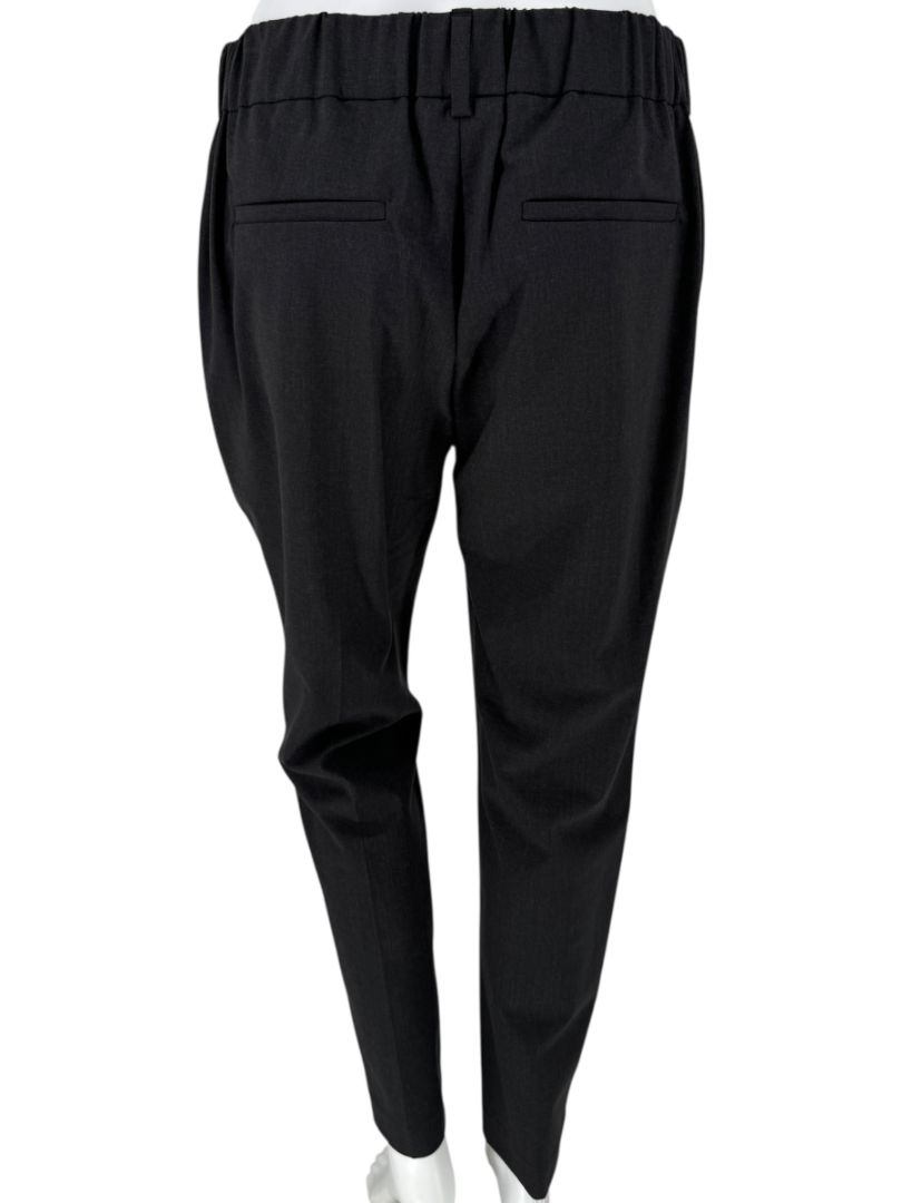 Brunello Cucinelli Charcoal Wool-Blend Elastic Waist Trousers – Size 8