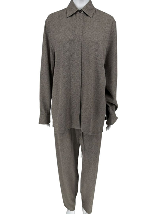 The Row Textured Taupe Two-Piece Lounge Set – Size XS