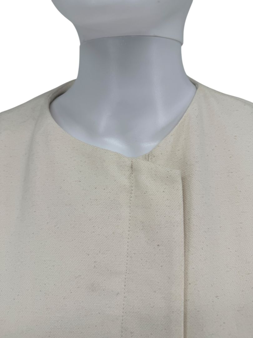 Brunello Cucinelli Cream Cotton-Blend Cocoon Coat – Size IT 44 (US 8)
