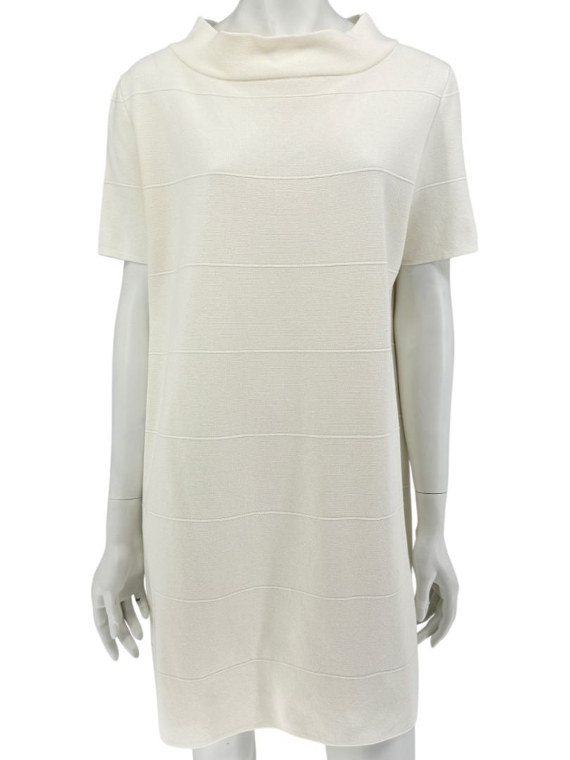 Max Mara Ivory Textured Knit Shift Dress – Size L