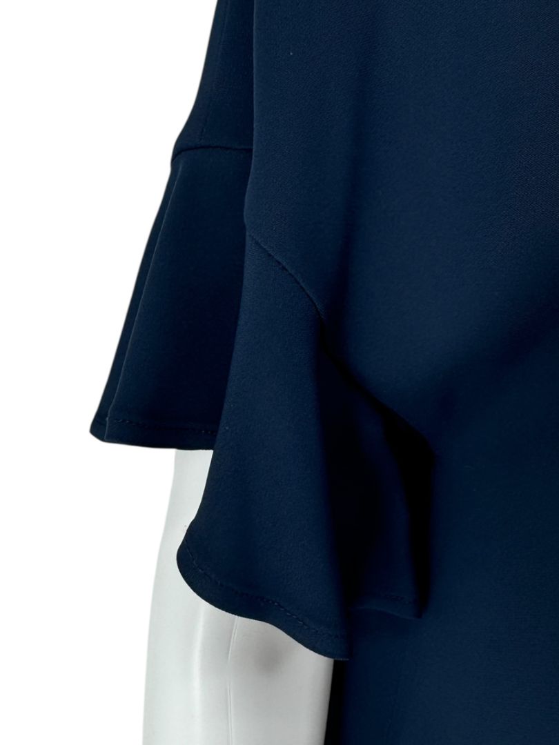 Lisa Perry x Barneys New York Navy Ruffle Short Sleeve Mini Dress – Size 2