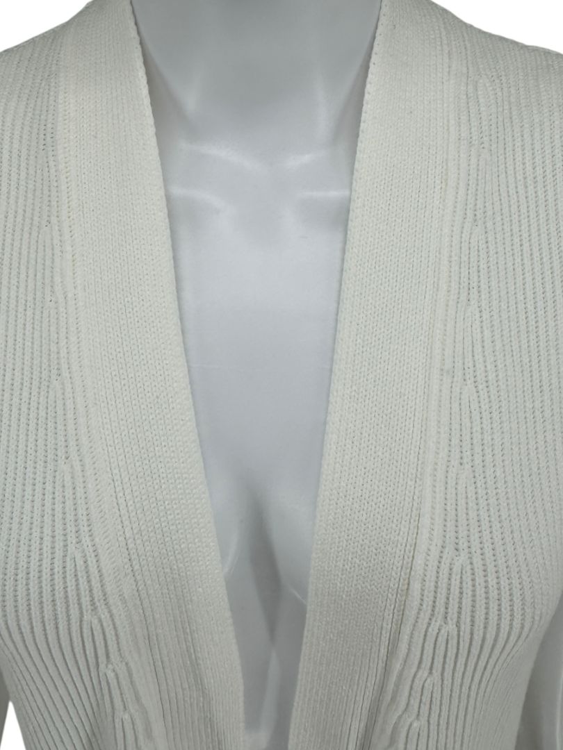 Max Mara White Knit Sleeveless Swim Cover-Up with Beaded Side Ties – Size M