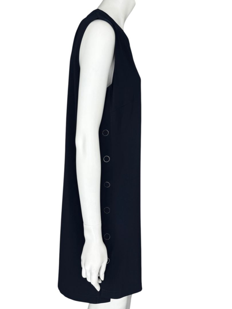 Akris Punto Navy Sleeveless Shift Dress with Side Grommet Detail – Size 10