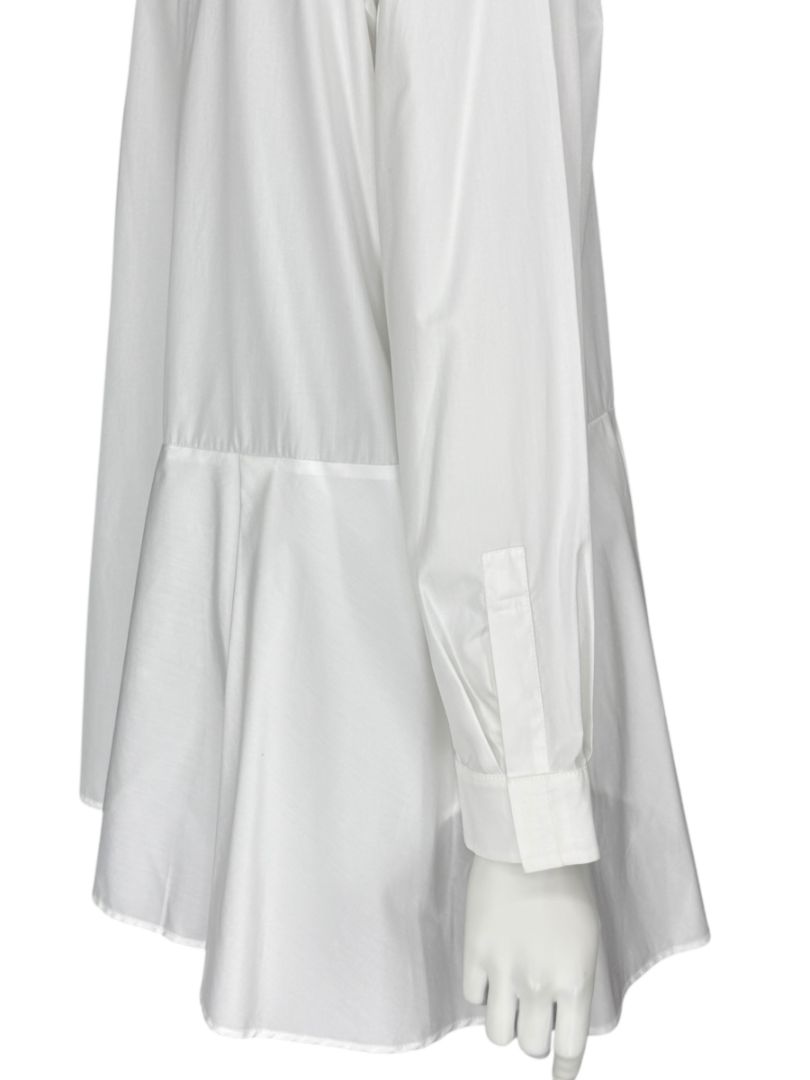 Agnona White Asymmetric Pleated Cotton Shirt – Size IT 40- NEW