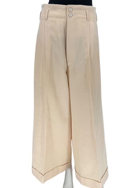 Comme des Garçons Beige Silk-Wool Wide-Leg Trousers – Size L