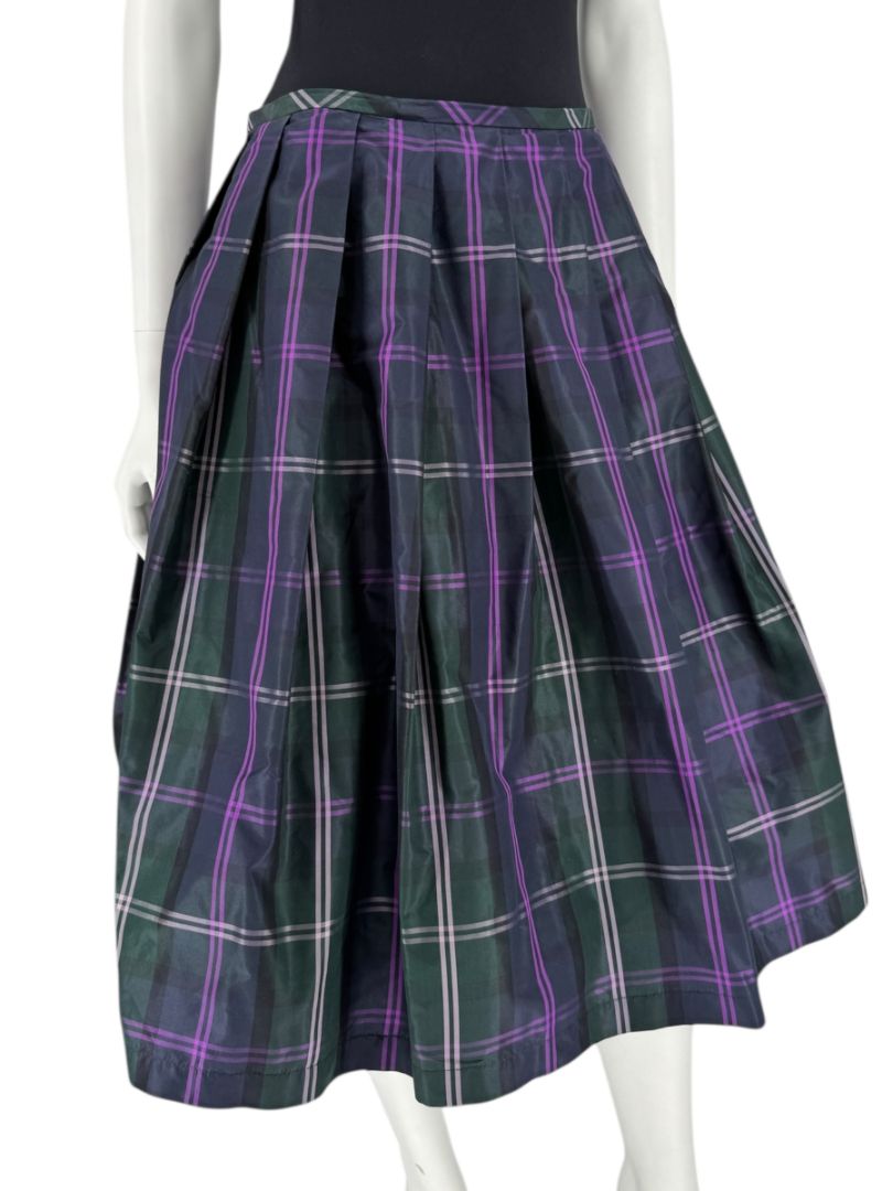Escada Silk Plaid A-Line Skirt - Size 42