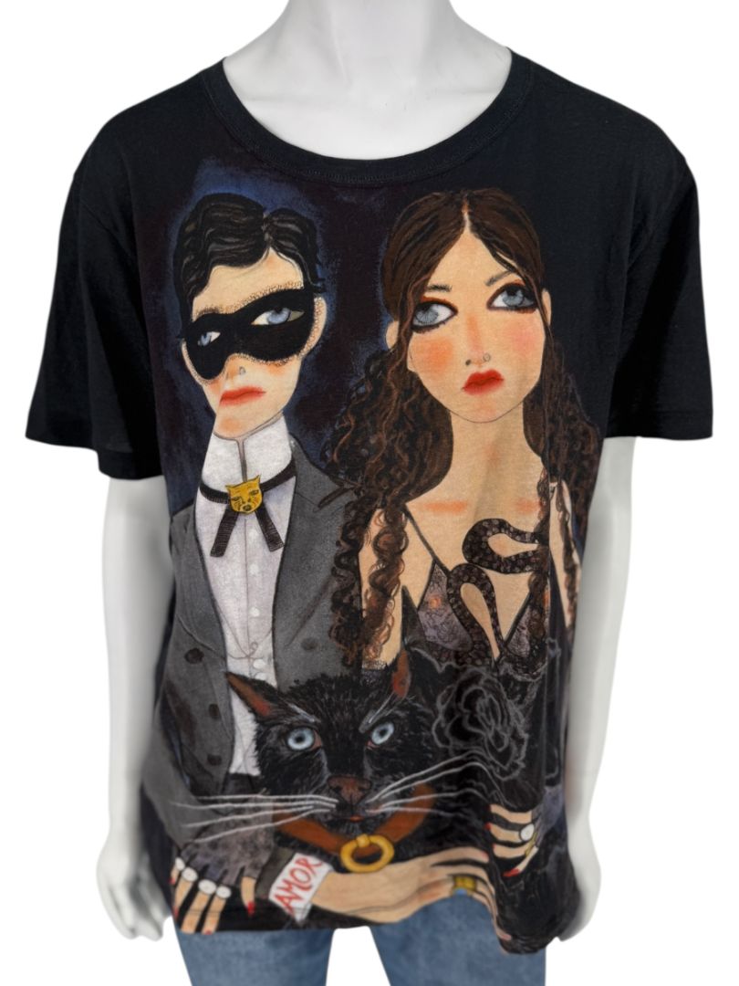 Gucci x Unskilled Worker Women’s Black Graphic Cotton T-Shirt – Size S (Mens)