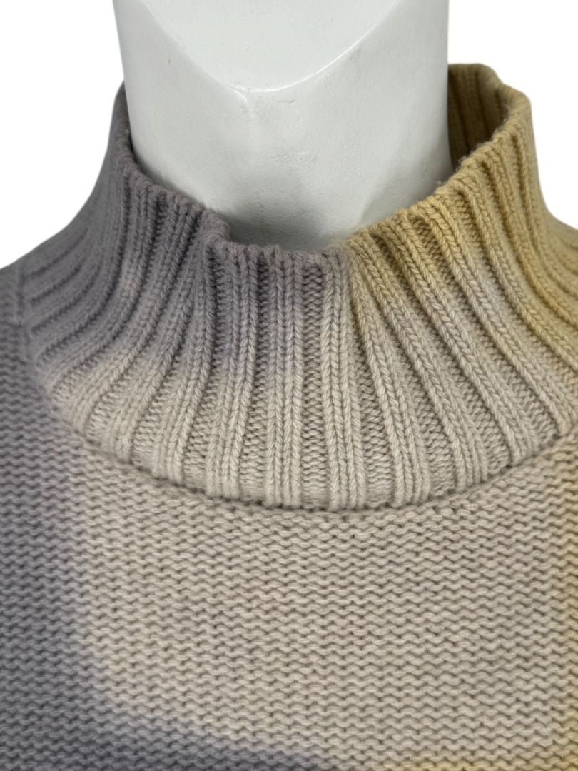 Lafayette 148 New York Wool-Cashmere Ombre Mock Neck Sweater – Size L