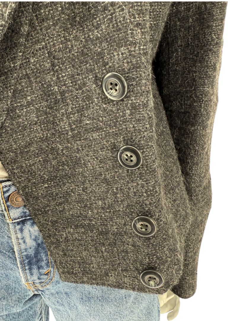 Ron Leal Charcoal Alpaca-Linen Tailored Jacket – Size 12