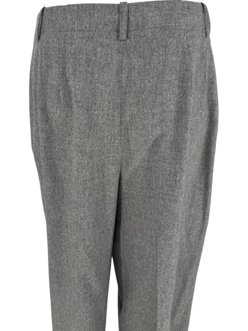 Lafayette 148 New York Gray Wool-Cashmere Wide-Leg Trousers – Size 10