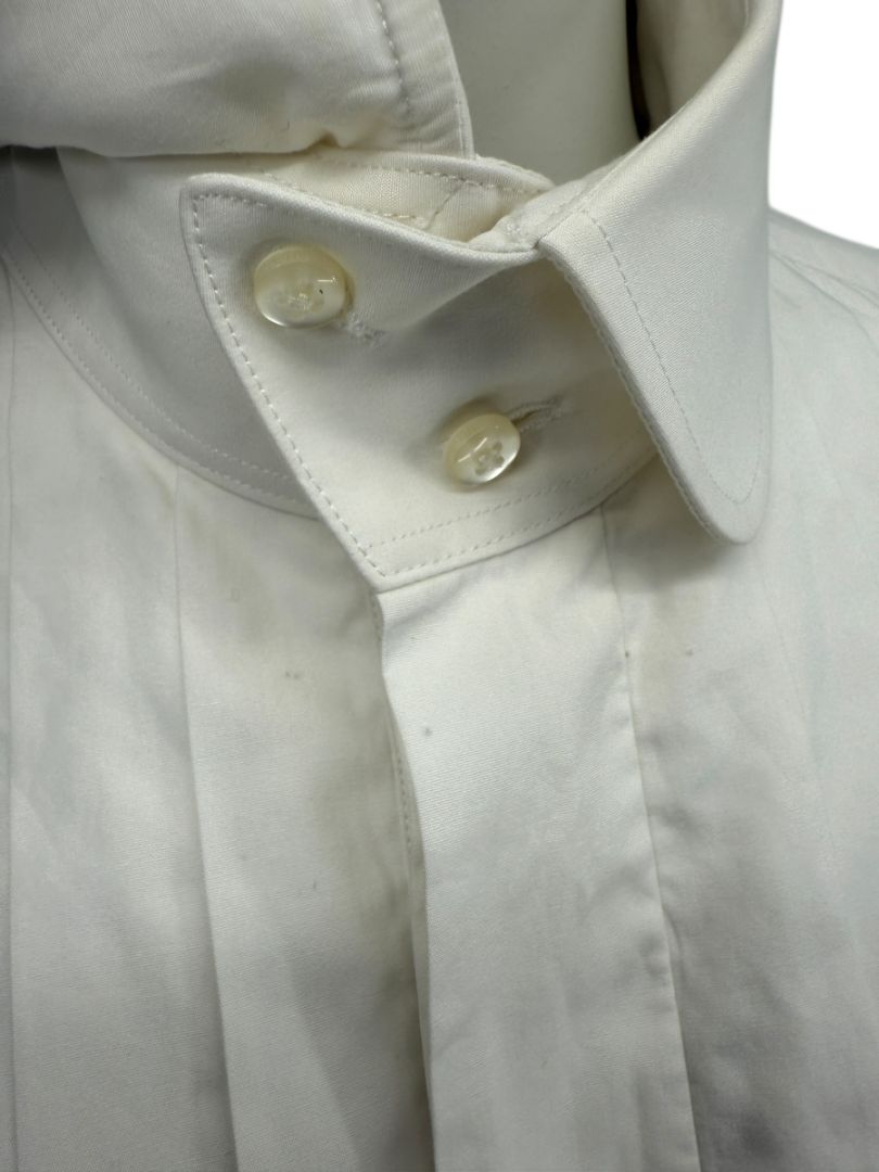 Karl Lagerfeld White Cotton Tuxedo-Style Pleated Shirt – Size 44