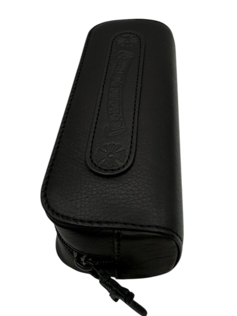 Chrome Hearts Black Leather Eyeglass Case – Brand New