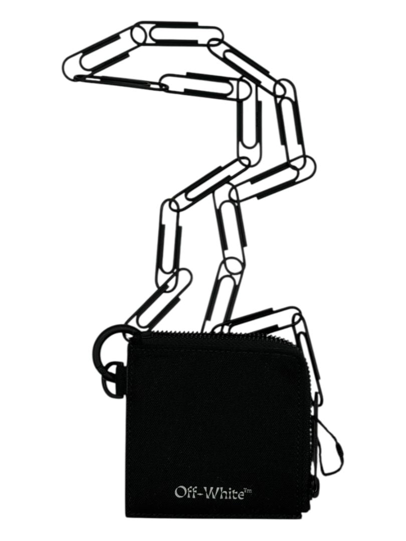 Off-White Virgil Abloh Black Paperclip Chain Zip Top Wallet – One Size – New With Tags