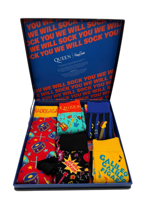 Queen x Happy Socks Collector’s Edition Gift Set – 5-Pair Set – Size 10–13 – With Box