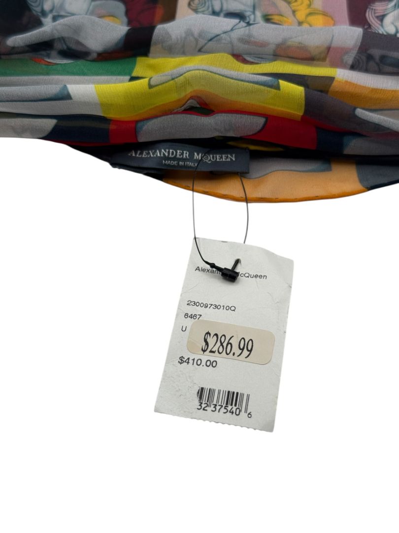 Alexander McQueen c.2008 Marilyn Monroe Skull Print Pop Art Silk Scarf RARE