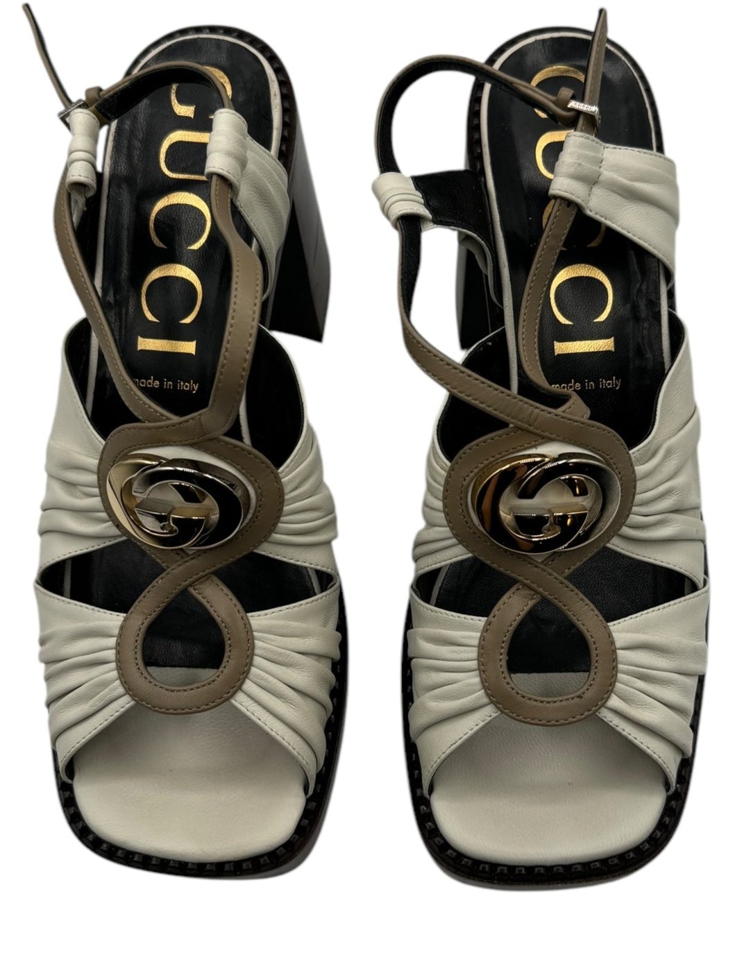 Gucci Charlotte Sandals 95 Dusty White - Size 42