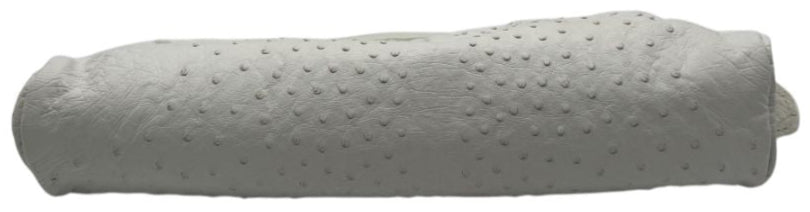 Diego Rocha White Ostrich Leather Clutch – Very Good Preowned Condition