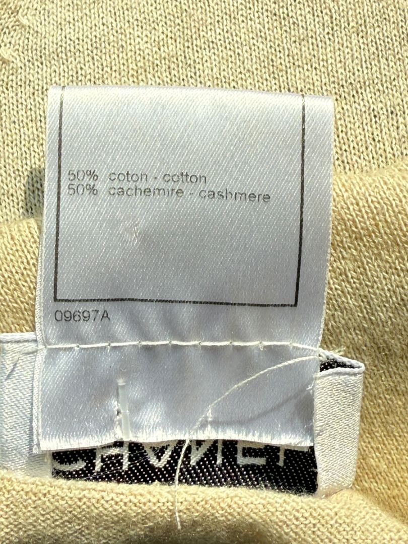 Chanel Beige Cotton-Cashmere Twin Set – Size FR 46 (US 12)