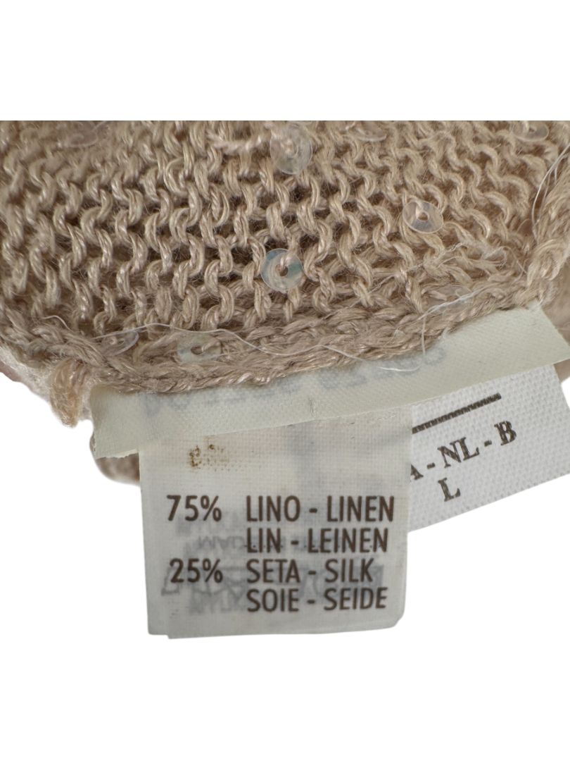 Brunello Cucinelli Linen-Silk Asymmetric Sequin Sweater – Size L