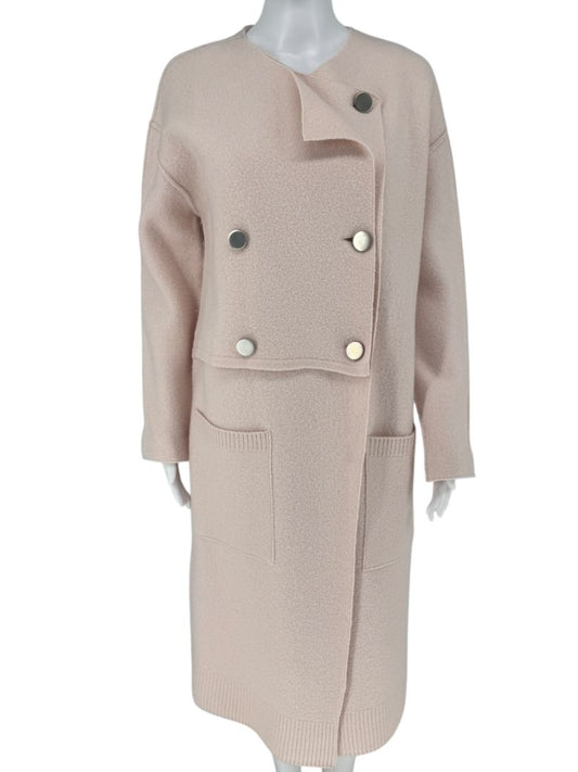 Proenza Schouler Pale Pink Double-Breasted Wool Coat - Small