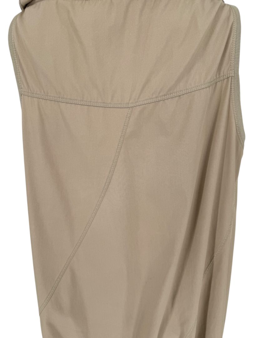 Brunello Cucinelli Taupe Cotton Sleeveless Cowl-Neck Dress - Size 8