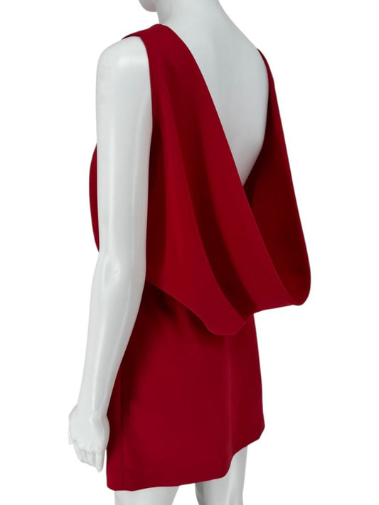 Moschino Cheap and Chic Red Drape-Back Mini Dress – Size 8 (IT 42)