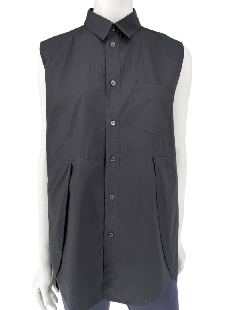 Marni Black Cotton Sleeveless Button-Front Shirt – Size IT 42