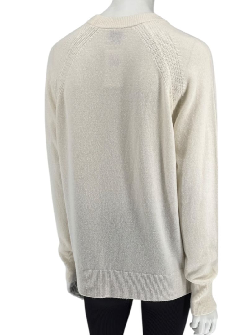 Eleventy Ivory Wool & Cashmere Crewneck Sweater – Size M