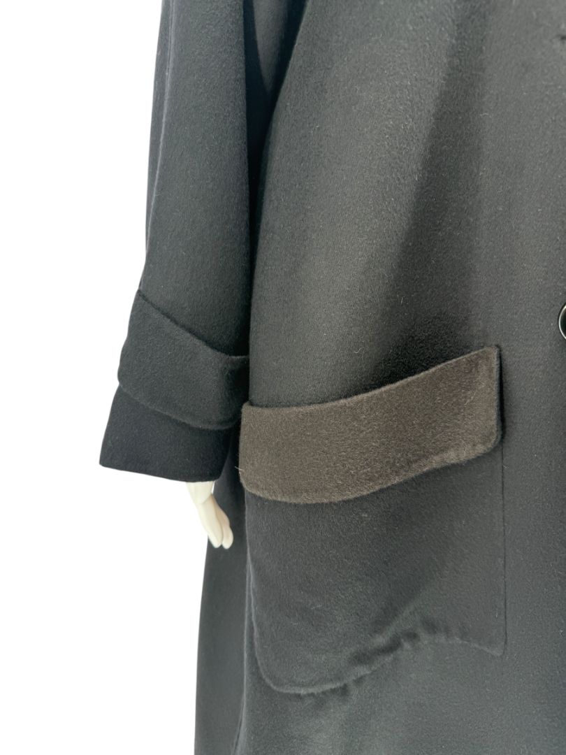 Pamella Roland Navy 100% Cashmere Double-Breasted Coat – L/XL