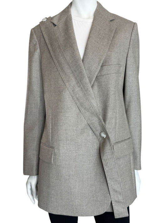 Stella McCartney Grey Wool Structured Blazer – Size IT 40