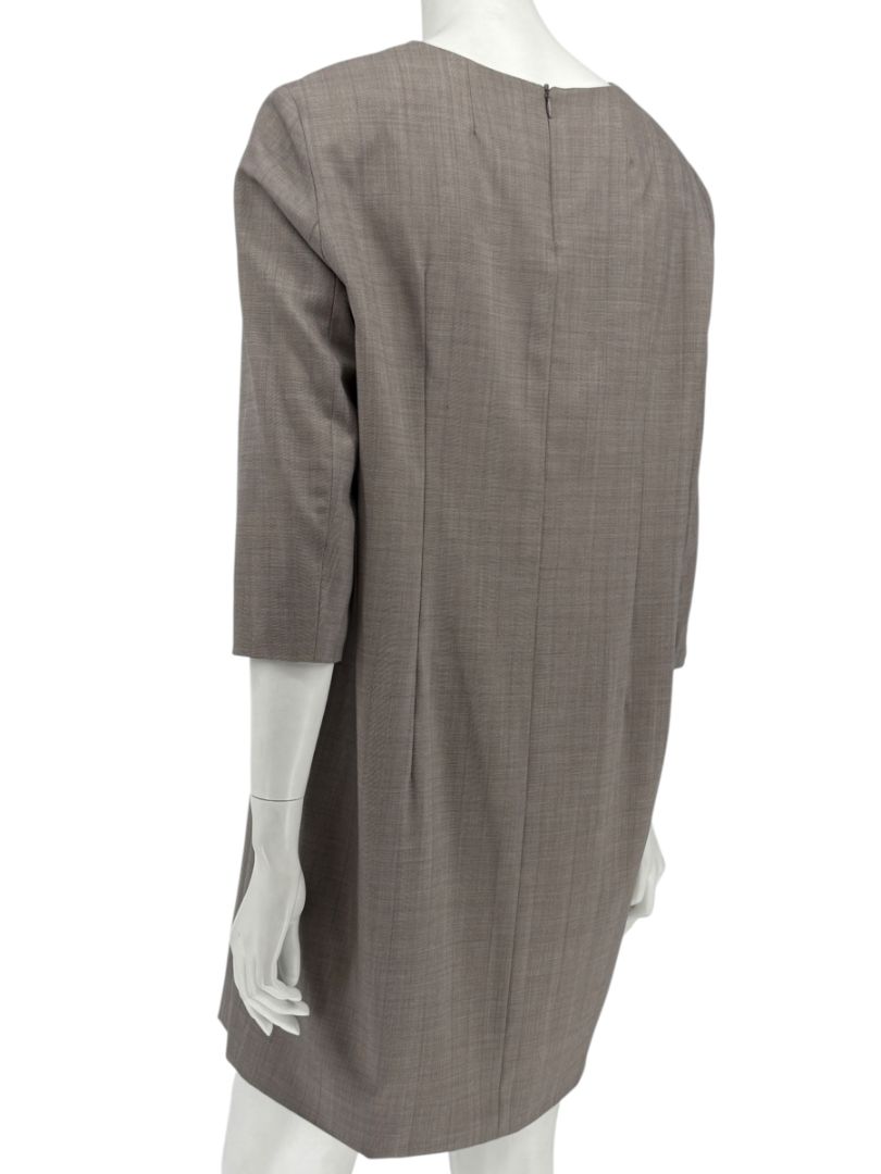 The Row Taupe Wool-Blend Shift Dress – Size M