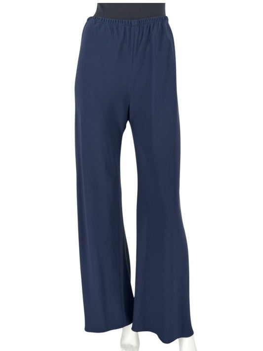 The Row Navy Viscose-Blend Wide Leg Pants - Size S