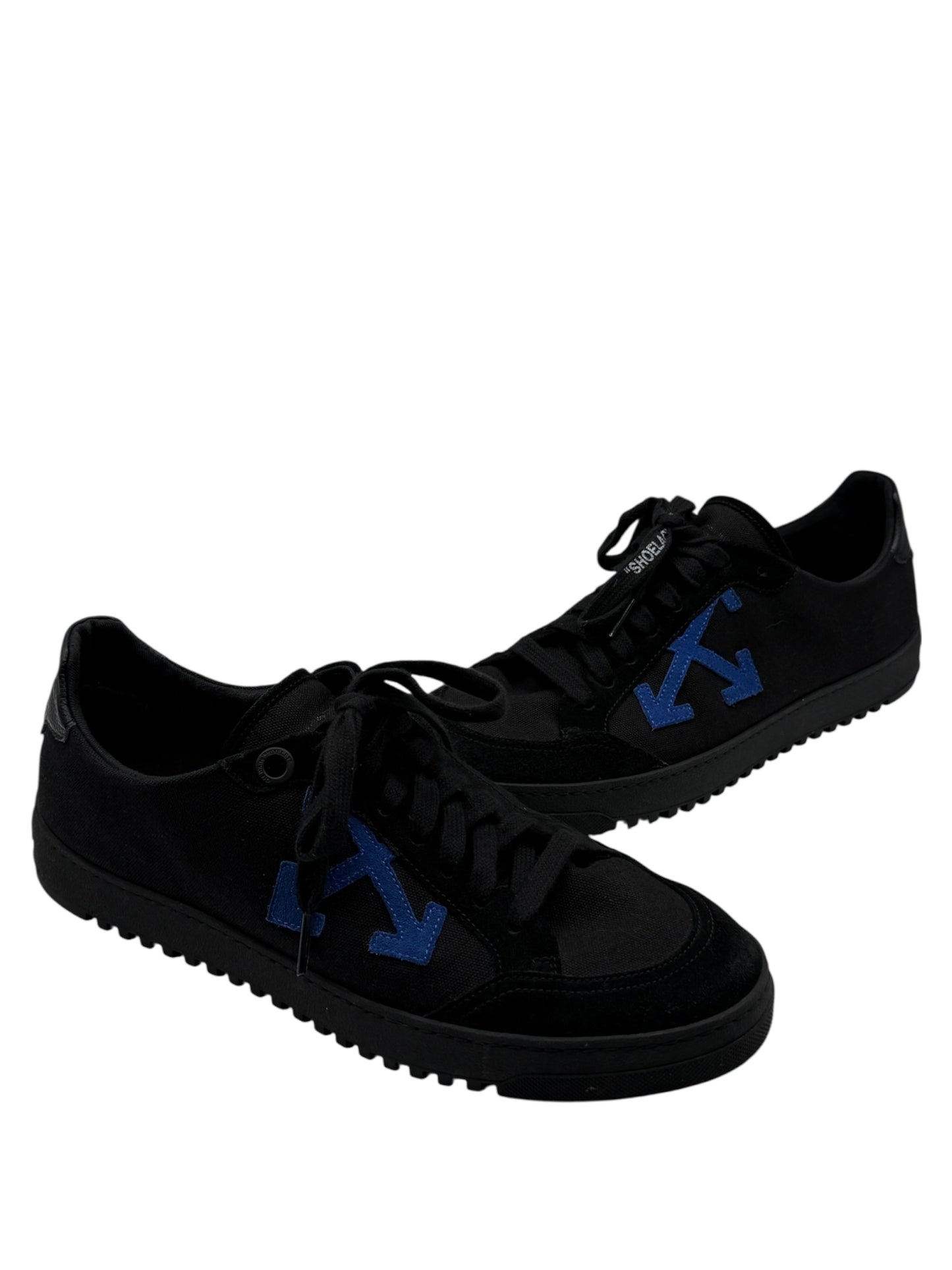 Off-White 2.0 Low Top Sneakers in Black &amp; Blue Suede – Men’s Size 42 EU